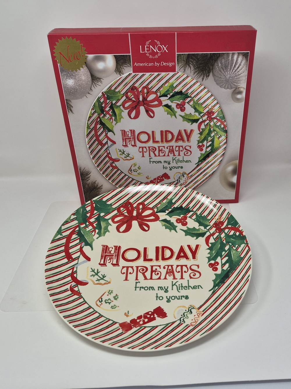Lenox Holiday Treats 12" Gifting Platter Home For The Holidays Holly & Bows NIB
